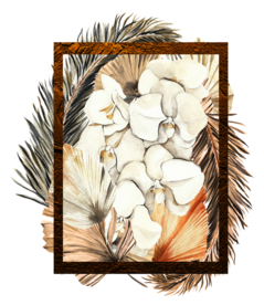 北欧小清新水彩植物图案