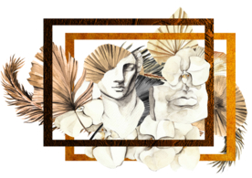 北欧小清新水彩植物图案