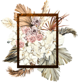 北欧小清新水彩植物图案