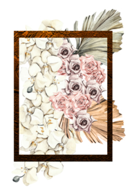 北欧小清新水彩植物图案