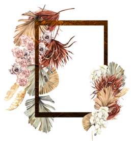 北欧小清新水彩植物图案