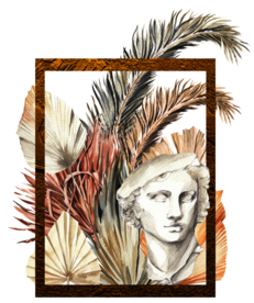 北欧小清新水彩植物图案