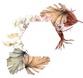 北欧小清新水彩植物图案