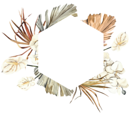 北欧小清新水彩植物图案