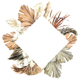 北欧小清新水彩植物图案