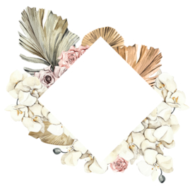 北欧小清新水彩植物图案