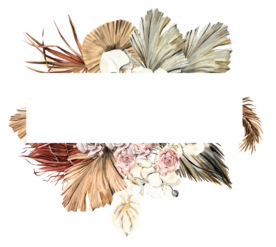 北欧小清新水彩植物图案