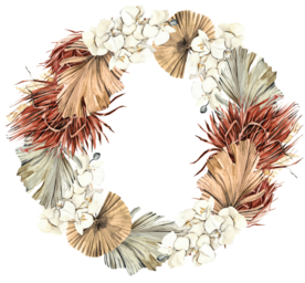 北欧小清新水彩植物图案