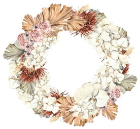 北欧小清新水彩植物图案