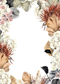 北欧小清新水彩植物图案