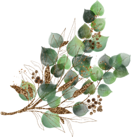 北欧小清新水彩植物图案