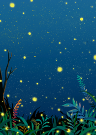 夏季萤火虫插画活动背景素材