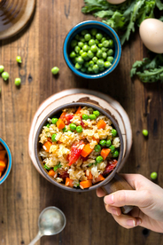 扬州炒饭美食食材背景素材