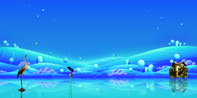 地产复古山水活动背景素材