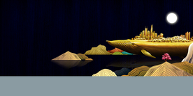 地产复古山水活动背景素材