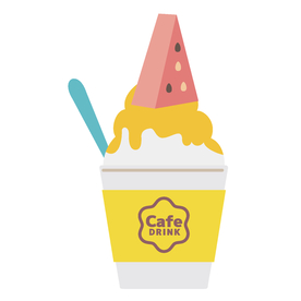 夏日冷饮矢量插画