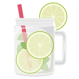 夏日冷饮矢量插画