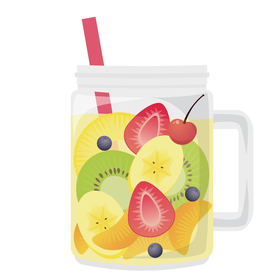 夏日冷饮矢量插画