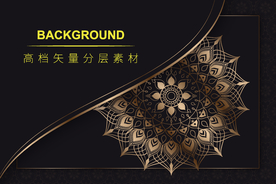 高档豪华奢华欧式花纹背景矢量图