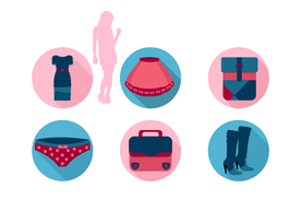 女人 衣服 卡通矢量