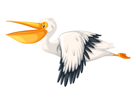 天鹅 丹顶鹤卡通矢量图