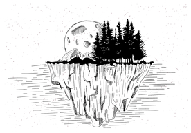 手绘冰山一角卡通矢量图