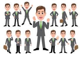 男白领商务卡通矢量图