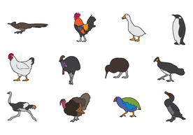 鸡 鸭 鹅 鸟 企鹅 公鸡卡通