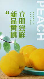黄桃水果夏季海报素材