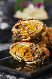 蟹黄美食食材背景海报素材