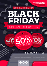 黑色星期五传单设计矢量
