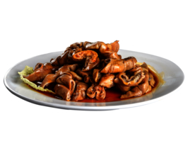 爆炒肥肠美食食材海报素材