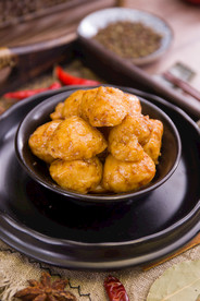 油炸果子美食食材背景海报素材