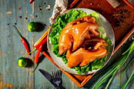 卤肉猪蹄美食食材背景海报素材