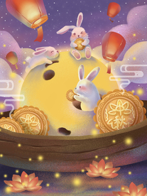 中秋节插画海报