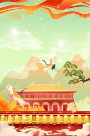 中秋海报插画背景