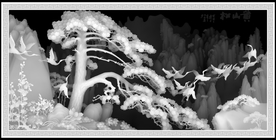 安徽黄山迎客松高清灰度图