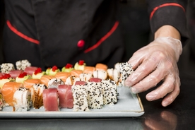 寿司日式料理美食背景海报素材