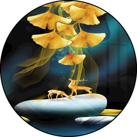 轻奢银杏叶装饰画