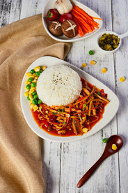 鱼香肉丝美食食材背景海报素材