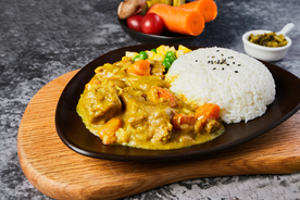 咖喱盖饭美食食材背景海报素材