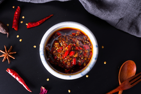 辣椒油配料食材背景海报素材