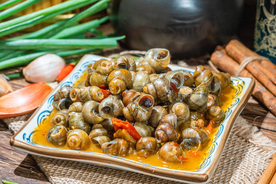 螺蛳烧烤美食食材背景素材