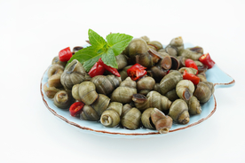 螺蛳烧烤美食食材背景素材