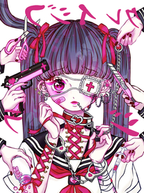 女孩  枪  药  刀