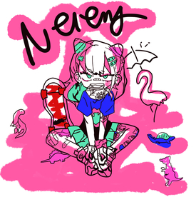 女孩  恐龙  蜘蛛 线条