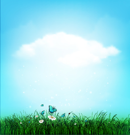 风景画 树叶 森林树叶  插画