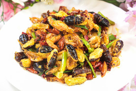 蚕蛹小吃背景海报素材