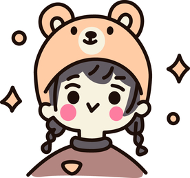 女孩  熊  星星亮点