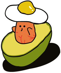 牛油果  鸡蛋  裁片